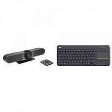 Logitech K400 무선 TV 키보드가 장착 된 로지텍 Meetup HD 회의 시스템, 단일상품