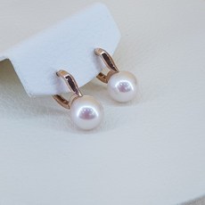 쥬네브 14k 천연 담수진주 귀걸이 결혼식 웨딩 한복 혼주 하객 원터치귀걸이