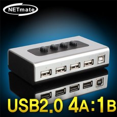 NETmate NM US41 USB2.0 4A대1B 수동선택기 벽걸이, 상세페이지 참조