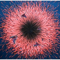 렌티큘러 그림액자 미술작품 아트상품 박혜경작가 핑크 희망 나비 Freedom1810 30cm x 30 cm