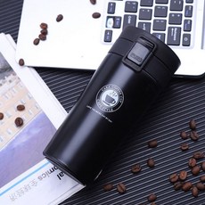 스테인레스 스틸 커피 보온병 텀블러 컵 진공 플라스크 물병 차 머그잔, 380 ml_black, 1개