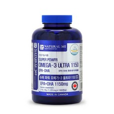내츄럴365 슈퍼파워 오메가3 울트라 1150 180캡슐, 180정, 1개 1개, 180캡슐