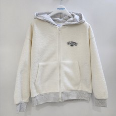 에꼴리에 배색 양털 본딩 후드점퍼 22D1154