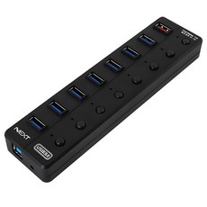 넥스트유 UH308 USB3.0 7포트 + 1포트 충전포트지원 유전원허브, 1개 EXT UH308 USB3.0 7포트 + 1포트 충전포트지원 유전원허브
