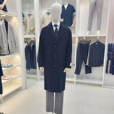 앤드지 캐쥬얼 세미오버 핏 캐시미어 혼방 핸드메이드 기본 싱글 롱 코트BZD4CG1101BK