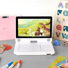 [인비오] [3% 쿠폰증정] 휴대용 DVD플레이어 고화질 고해상도 BT 아웃 PD-3500HD, 색상:핑크