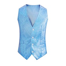 고밀도 조끼 무대 공연 오토바이 라이딩용 유럽 미국 아우터, XL, Light Blue, 1개