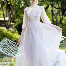 kirahosi 합창단 연주회 여자 성인 롱 드레스 시상식 공연복 408호+ 덧신 증정 Ps89xt7