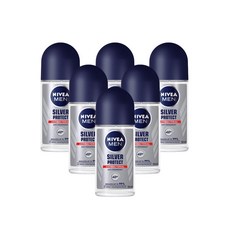 Nivea 니베아 맨 데오도란트 실버 프로텍트 롤온 50ml 6팩, 1팩
