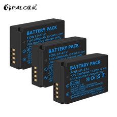 LP-E12a 배터리 및 LCD USB 듀얼 충전기 캐논 EOS M1 M50 L1 키스 X7 반란군 카메라용 2000mAh LP, 06 3 battery, 06 3 battery