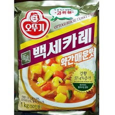 업소용 식자재 오뚜기 백세 카레 약간매운맛 1kg X10 파우더 즉석 대용량 일본 가루, 1개
