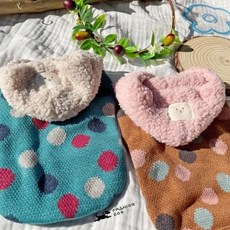다잇템 [다잇템] 강아지 애견옷 부클 도트패턴 겨울니트 넥워머 후드티, PET0592_카멜/M, 카멜-M, 1개