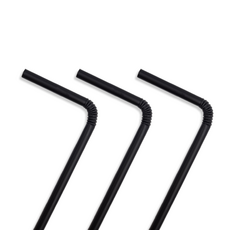 7mm 25cm 검정 주름빨대 자바라 벌크 10000개 스트로우, 1개