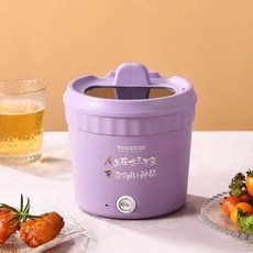 1인 압력밥솥 가정용 다기능 미니 전기 냄비 요리 더블 레이어 화상 방지 휴대용 논스틱, 없음, 3) Purple - 1.2L-UK