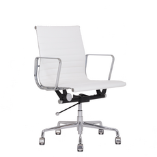 임스체어 eames chair 디자이너 사무실 디자인 컴퓨터 고급 1인용 사무용 오피스 의자 명품 가죽 인테리어 EA117 휘게 체어, 인조가죽(PU) - 화이트