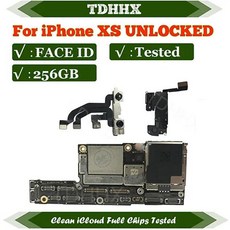 100% 메인보드 아이폰 호환 X XR XS XS 맥스용 페이스 ID 64g 256g iCloud 청소 및 잠금 해제 휴대폰 핸드폰 마더보드 완전 테스트 완료, [15] XS-256GB WITH FACE, 1개