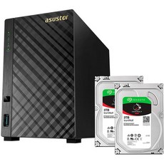 Asustor NAS AS1002T v2 + 2TB Ironwolf HDD (Two 1TB HDD Included) (NAS + 2TB) PROD180003935, 상세 설명 참조0