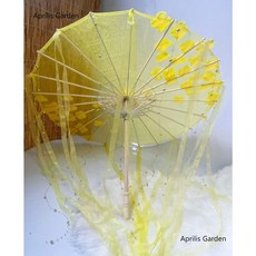 드라마 의상 공주 원사 천 우산 공예 실크 기름 고대 코스프레 흰색 종이, yellow, 1개