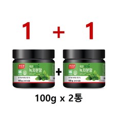 O.Q.B 국산유기농 녹차분말 1+1 100g x 2통 (200g), 100g / 1+1