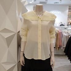 온앤온 플리츠 빅카라 블라우스 NJW2AB714