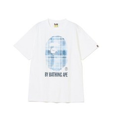 베이프 BAPE 블리치 체크 바이 반팔 티셔츠 일본 정품