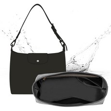 OAikor Longchamp Le Pliage 미니 오리지널/그린 파우치 등과 호환되는 펠트 지갑 오거나이저 인서트 지퍼가 있는 엑스트라 스몰 백 인서트 여성용 핸드백(미, 풀 블랙, 1개