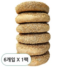 당일생산 DALDA 무설탕 통밀 100% 참깨 베이글 수제베이글, 6개, 110g