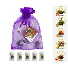 [미국직구]Blooming Tea Collection 유기농 100% 천연 원료 모듬 14 블루밍 플라워 녹차 공 선물 팩, 선택, 상세설명참조