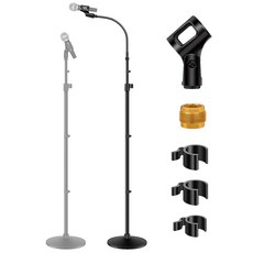[ 350744 ] InnoGear 마이크 스탠드 스탠드 탈착식 구즈넥 플로어 높이 81.3cm(32인치)에서 177.8cm(70인치)까지 조절 가능 무게감 있는 라운드 베, [ 350744 ] InnoGear 마이크 스탠드, 스, 1개