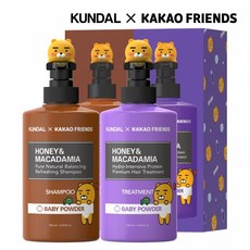 [쿤달 X 카카오프렌즈] 네이처 샴푸 + 트리트먼트 500ml 2구 세트 [베이비파우더], 단품