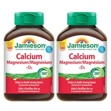 Jamieson 자미에슨 칼슘 마그네슘+비타민 D3 대용량 500정>뼈 관절영양제-2병(캐나다에서 배송합니다~)