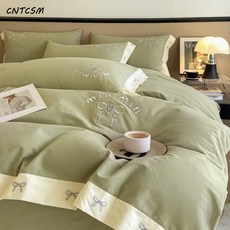  프리미엄 도톰한 기모 종 이불커버 면 순면 침구 겨울 침대 시트 종 세트, 실크-바닐라 파우더 [순면 도톰한 모발], 1.5*2미터 침대 싱글 4종 세트(이불솜 200*23 