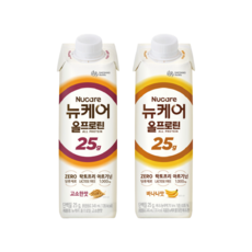 뉴케어 올프로틴 2가지맛(고소한맛+바나나맛) 단백질 음료 무설탕 락토프리, 24개, 245ml