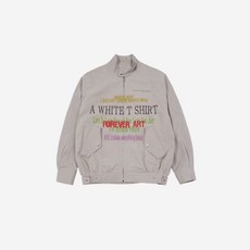 국내매장정품 더뮤지엄비지터 레터링 프린티드 코튼 블루종 베이지 The Museum Visitor Lettering Printed Cotton Blouson Beige