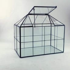 미니 유리 화분 온실 하우스 테라리움 플랜트 박스, 24 x15 x 20 (창문 열기)