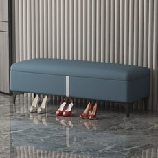 북유럽 수납형소파 현관 거실 벤치 수납 슈즈스툴 장의자 슬림신발장 쇼파, 170x40x40, 블루