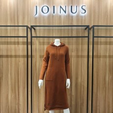 조이너스 후드 기모 니트 롱 원피스