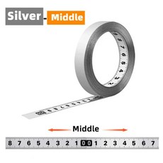 접착 측정 테이프 작업대 눈금자 뒷면 미터법 스케일 방지 내구성, 1.Middle - Silver