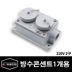 주물 노출 방수 콘센트 1개용 2구 220V (37935), 37935_방수콘센트_1개용2구_덮개2개용, 1개