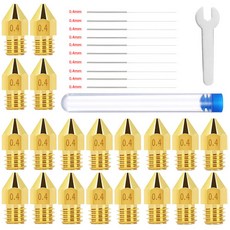 3d프린터부품 바늘 달린 황동 깍지 압출기 프린팅 헤드 3D 프린터 부품 1.75mm MK8 Ender 3 3S Pro V2 CR10, 08 0.4mm
