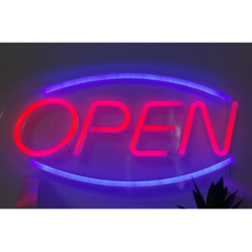 레이스빈 LED 레터링 아트 네온사인 OPEN, 혼합 색상