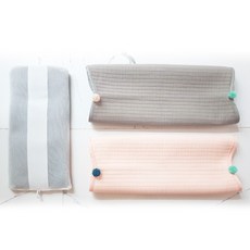 화모베이비 좁쌀베개+부드러운거즈커버2장(실속구성) 세탁가능한마이크로숯볼 좁쌀베개, C. 속통+커버2(그레이+피치핑크)