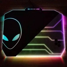Alienware 외계인 글로우 마우스 패드 10 가지 모드 RGB 글로우 게임용 마우스 패드, 본문참고, 선택 = 구입하기 전에 아기에 대한 설명을보십시오