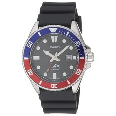 [카시오 정품] Casio 남성용 시계 블루 MDV-106B-2AVCF, Black/Red