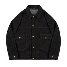 2차 재입고 TRILLION 로우 스티치 데님 자켓 (BLACK) RAW STITCH DENIM JACKET