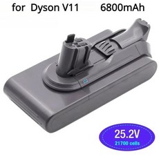 다이슨 V11 25.2V 6800mAh 리튬 이온 클릭인 충전식 교체 배터리 무선 진공 V11 Absolute V11 Complete SV15, V11 6800mAh
