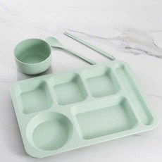 대형 식판 병원식기 병원 산후조리원 산모 식기 세트, 그린 풀세트, 1개