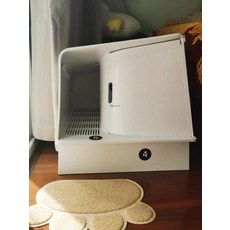 스마트 고양이 화장실 완전 밀폐형 대형 고양이 변기 배변 냄새제거, 1 고양이화장실, 1개