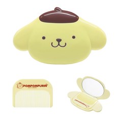 [산리오] 폼폼푸린 얼굴모양 입체 빗거울 세트(963807), 단품