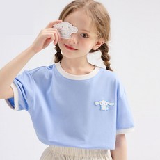 GOYES 산리오 여아 반팔 티셔츠 시나모롤 면티셔츠 세트 여름 선물